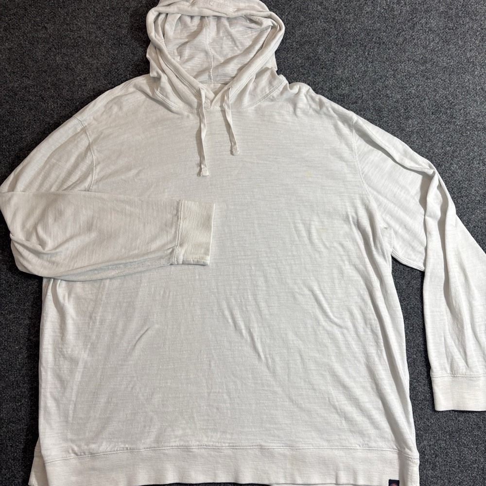 Faherty White Hoodie Mens 4XLT Organic Cotton Long Sleeve